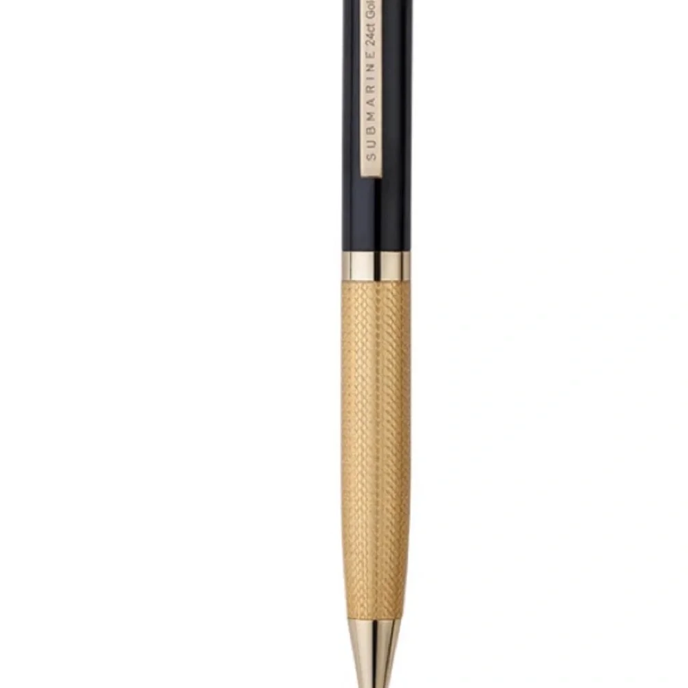 Submarine Lyra Pens 24KTGold Plated and Black 880 Ball Point Pen Set